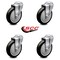 Service Caster 5 Inch Black Polyurethane Wheel Swivel Bolt Hole Caster Set SCC-BH20S514-PPUB-BLK-4 - alternate 2